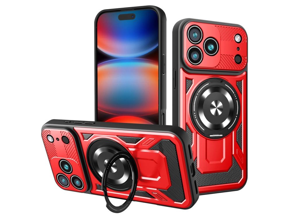 Capa Para Iphone 17 Pro Com Suporte Giratório Armor E Magsafe