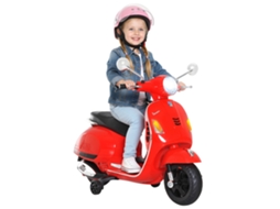 Moto Elétrica Infantil, Modelo Vespa. Bateria de 6v com Sons e Luzes. para Crianças de 3 a 6 Anos. Vermelha. PMM CAPITALI