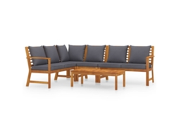Maison Exclusive - 5 Pcs Conjunto Lounge De Jardim C/ Almofadões Acácia Maciça