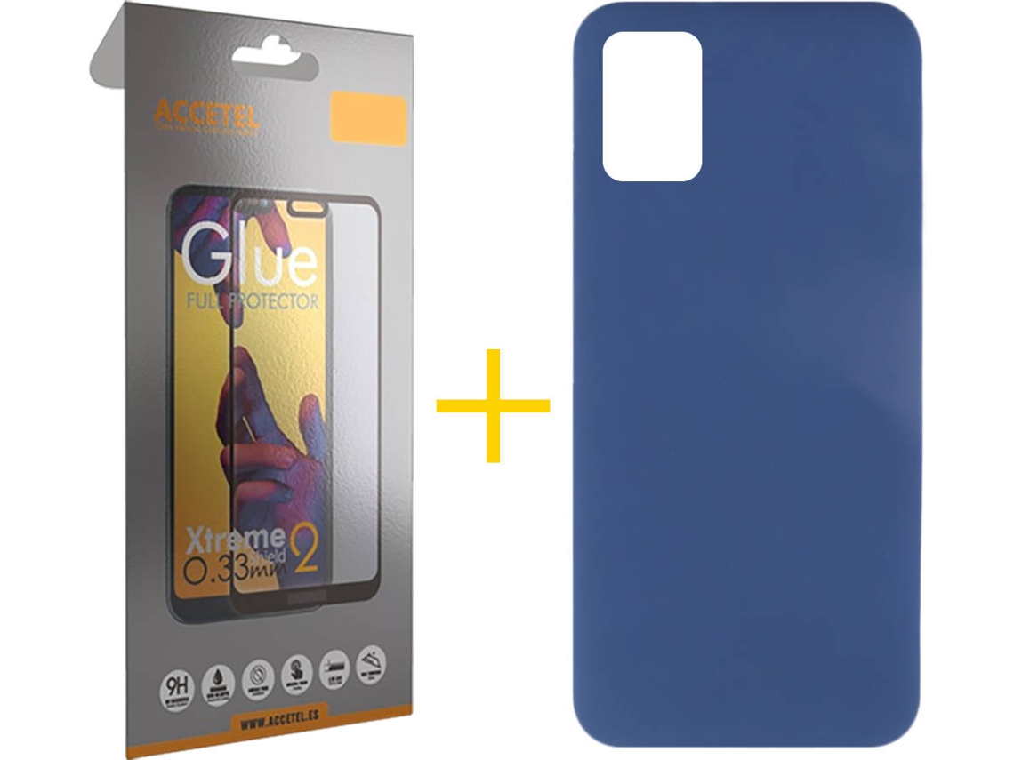 Kit Capa e Película Samsung Galaxy A51 ACCETEL Full Silicone Líquido (Azul)