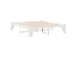 Conjunto 1 Estrutura Da Cama Vidaxl Branco Madeira De Pinho Maciça (200 X 200 Cm)