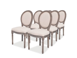 Vidaxl Cadeiras De Jantar 6 Pcs Tecido Cor Creme