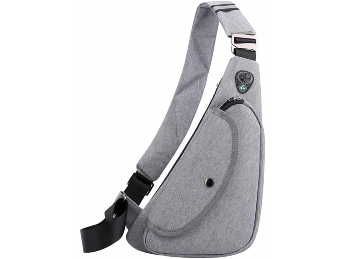 Bolsa De Ombro Masculina Impermeável, Bolsa De Peito Simples Com Entrada Para Fone De Ouvido.