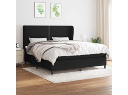 Vidaxl Cama Com Molas/colchão 160x200 Cm Tecido Preto