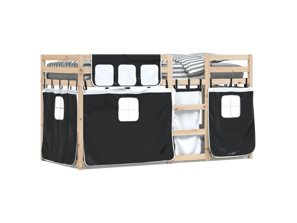 Bunk Bed, Bunk Beds Vidaxl Preto Madeira De Pinho (90 X 200 Cm)