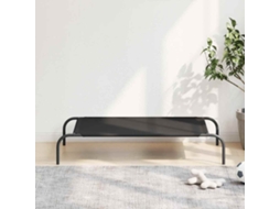Vidaxl Cama Elevada 110x65x20 Cm Tecido Oxford E Aço Preto