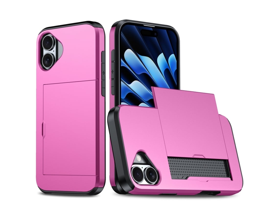 Capa Protetora À Prova De Choque Para Iphone 16 Plus - Compartimento Para Cartão