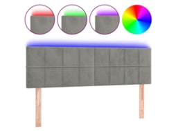 Led Headboard, Led Headboards Vidaxl Cinzeto Veludo (144 X 5 X 78/88 Cm)