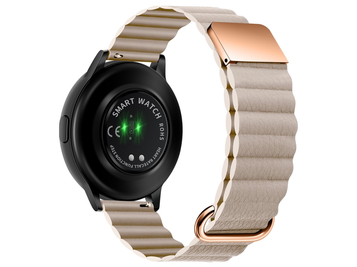 Bracelete de Couro Genuíno 22Mm Magnético para Huawei Watch Gt3 Pro 46Mm/Apex 46Mm/Apex Pro Rosa Ouro/Caqui