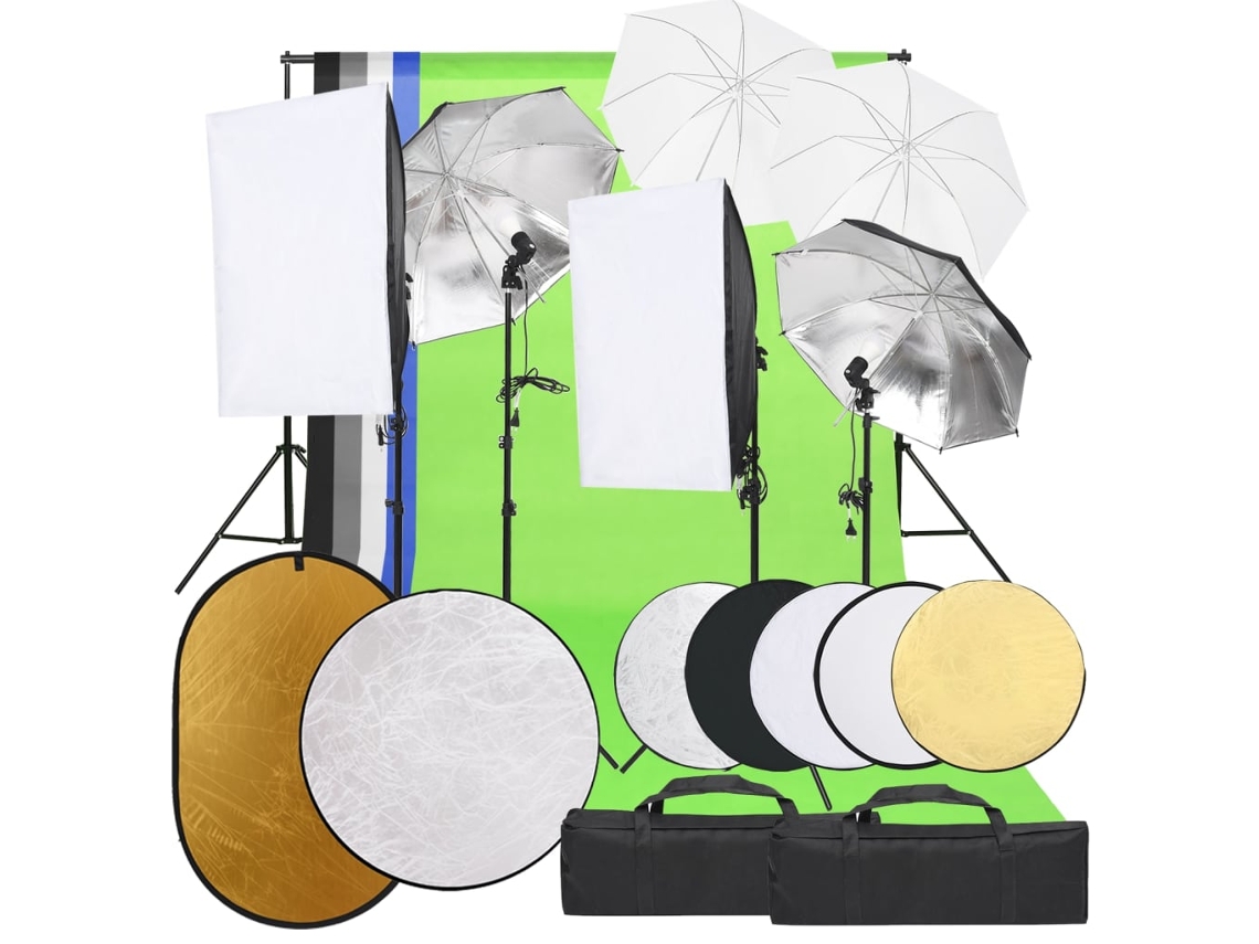 Photo Studio Kit, Photo Studio Kits Vidaxl Preto Poliéster (n/a)