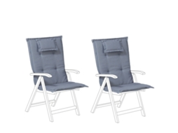 Conjunto De 2 Almofadas De Encosto/assento Java/amantea 50 X 70 Cm Azul