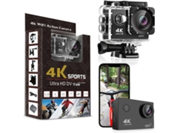 Câmera de Ação 4k Wifi À Prova D'água Até 30 M com Lente Grande Angular de 170° IKIKSO (preta)