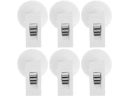 Unomor 6-Ventos Multiuso Clips Branco para Carro Quebra Sol, Clips para Na Geladeira Avisos, Organizador