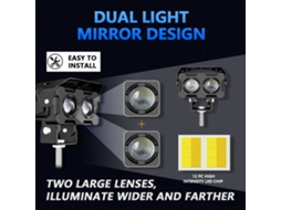 2pcs 120w 12000lm Motorcycle Led Driving Fog Lights White Amber