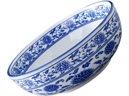 Tigela Ramen Cerâmica Branca Delicada Estilo Chinês Buffets Doméstico Azul Peça Uso GOKOCO