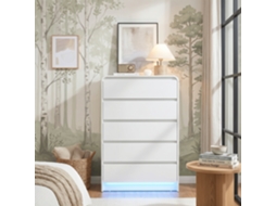 Móvel com 5 gavetas e iluminação LED 73x40x110 Cm com bordas arredondadas SIMURQ