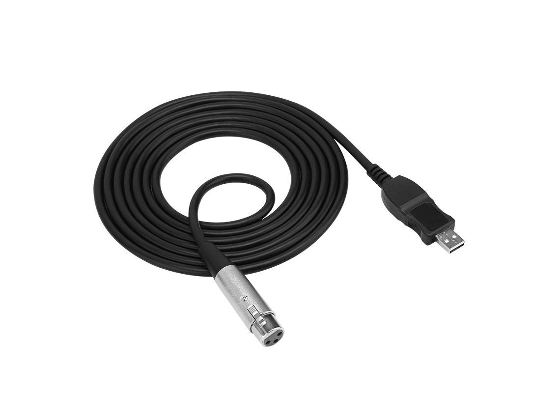 Lurelia Cabo Xlr Usb 2.0 Macho/fêmea Preto, Para Microfones, Pc E Computador