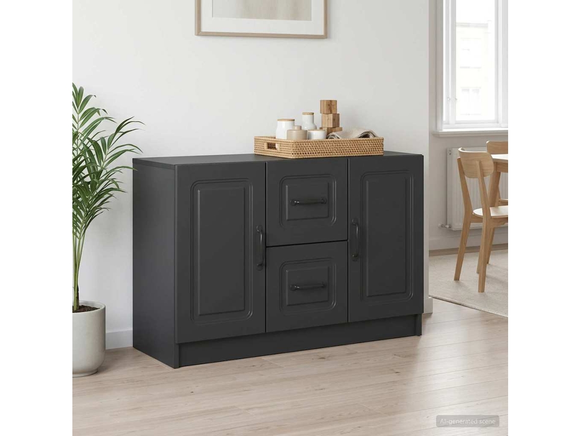Vidaxl Buffet Preto 89 X 34,5 X 57 Cm Derivados De Madeira