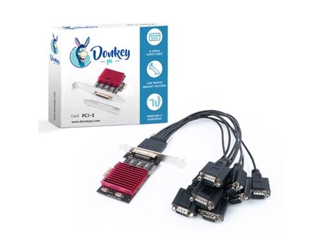 Placa DONKEY PC Pcie com 8 Portas Rs232 Pci-E 8 Portas Db9 Serial Card