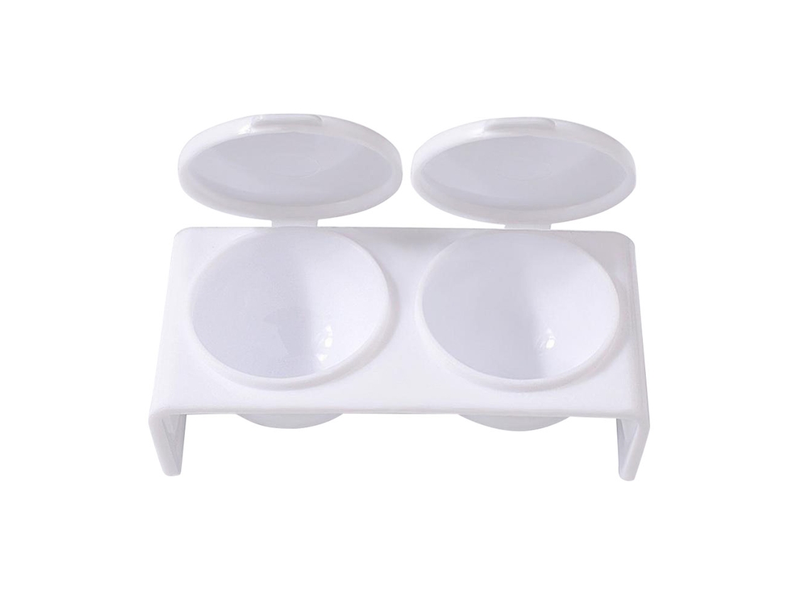 Copo De Cristal Para Manicure Profissional Portátil Com Design De Dois Recipientes Para Pigmento E Pinceis De Unha Branco