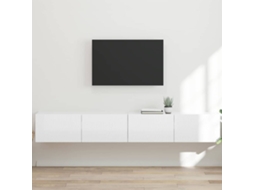 Vidaxl Armário De Tv De Parede 2 Pcs Branco Brilhante