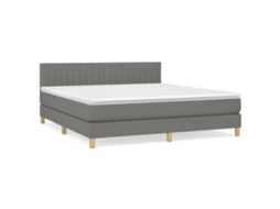Box Spring Bed, Box Spring Beds Vidaxl Cinzeto Tecido (160 X 200 Cm)