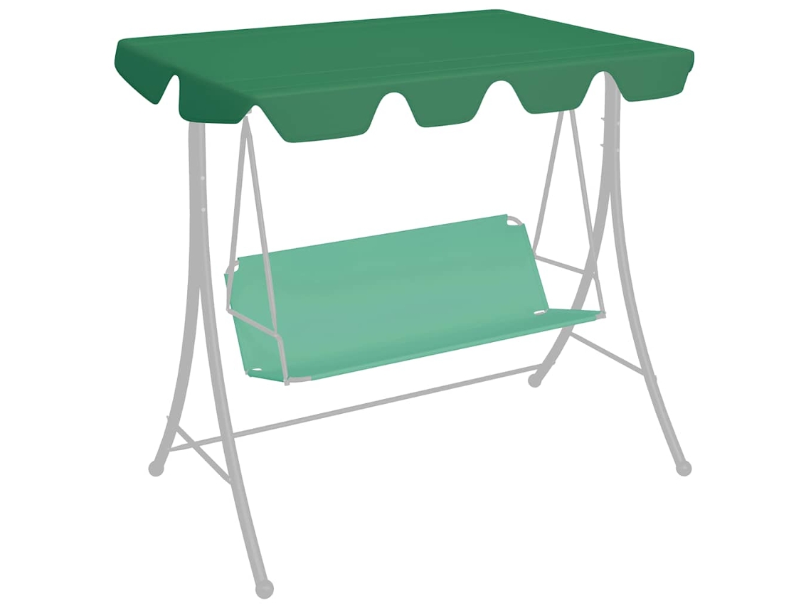 Vidaxl Toldo Suplente Baloiço Jardim 188/168x145/110cm Verde