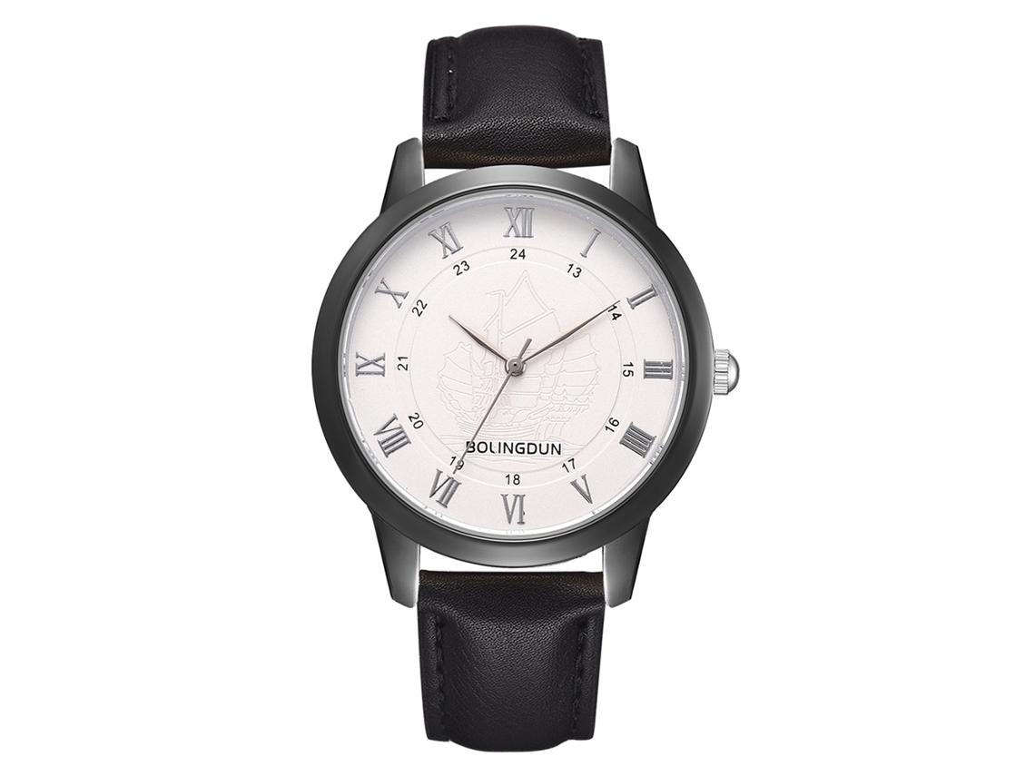 Relógio de Pulso de Quartzo Fashion Leisure com Pulseira de Couro e Design Moderno