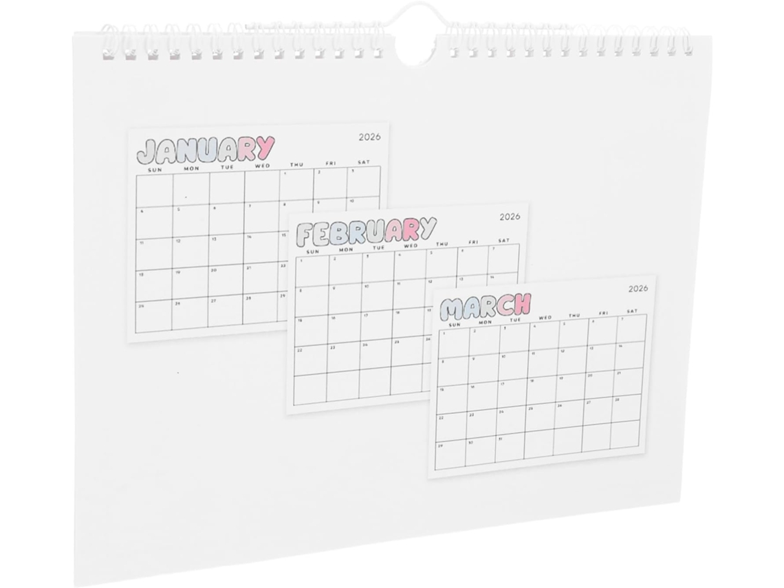 Calendário de Parede Espiral Grande para Planejamento Mensal, Organizador Casa, Escritório e Estudantes, Organ