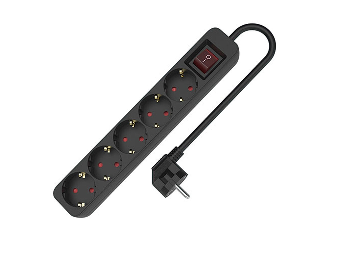Extensão Com 5 Tomadas Com Interruptor Tm Electron Tmuad505sbk (preto 3680 W 5 Schuko)