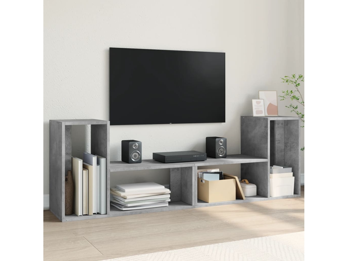 Vidaxl Móveis De Tv 2pcs 75x30x50 Cm Derivados Madeira Cinza Cimento