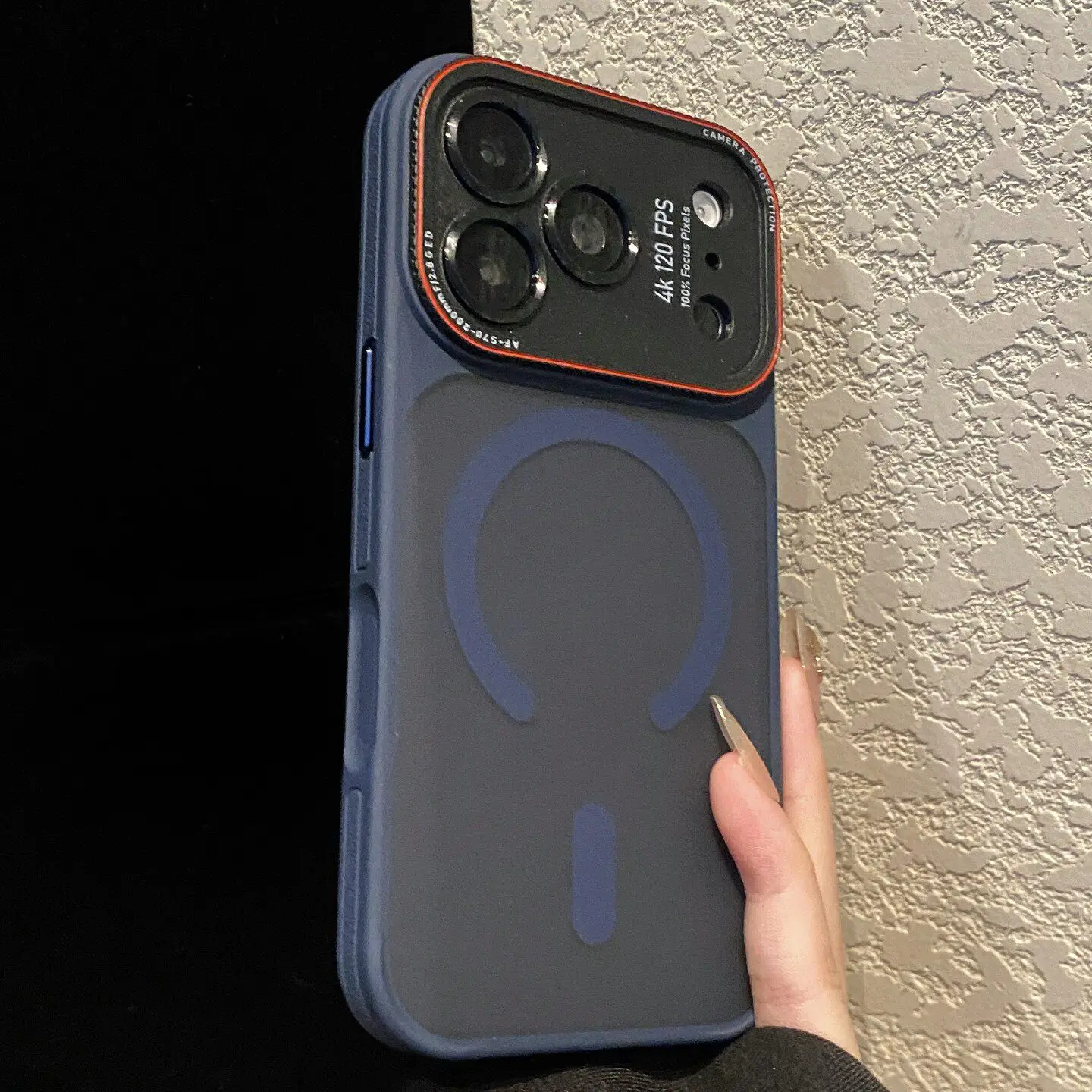 (azul Iphone 14) Capa Protetora Magnética À Prova De Choque, Proteção Para A Câmera, Acabamento Fosco.