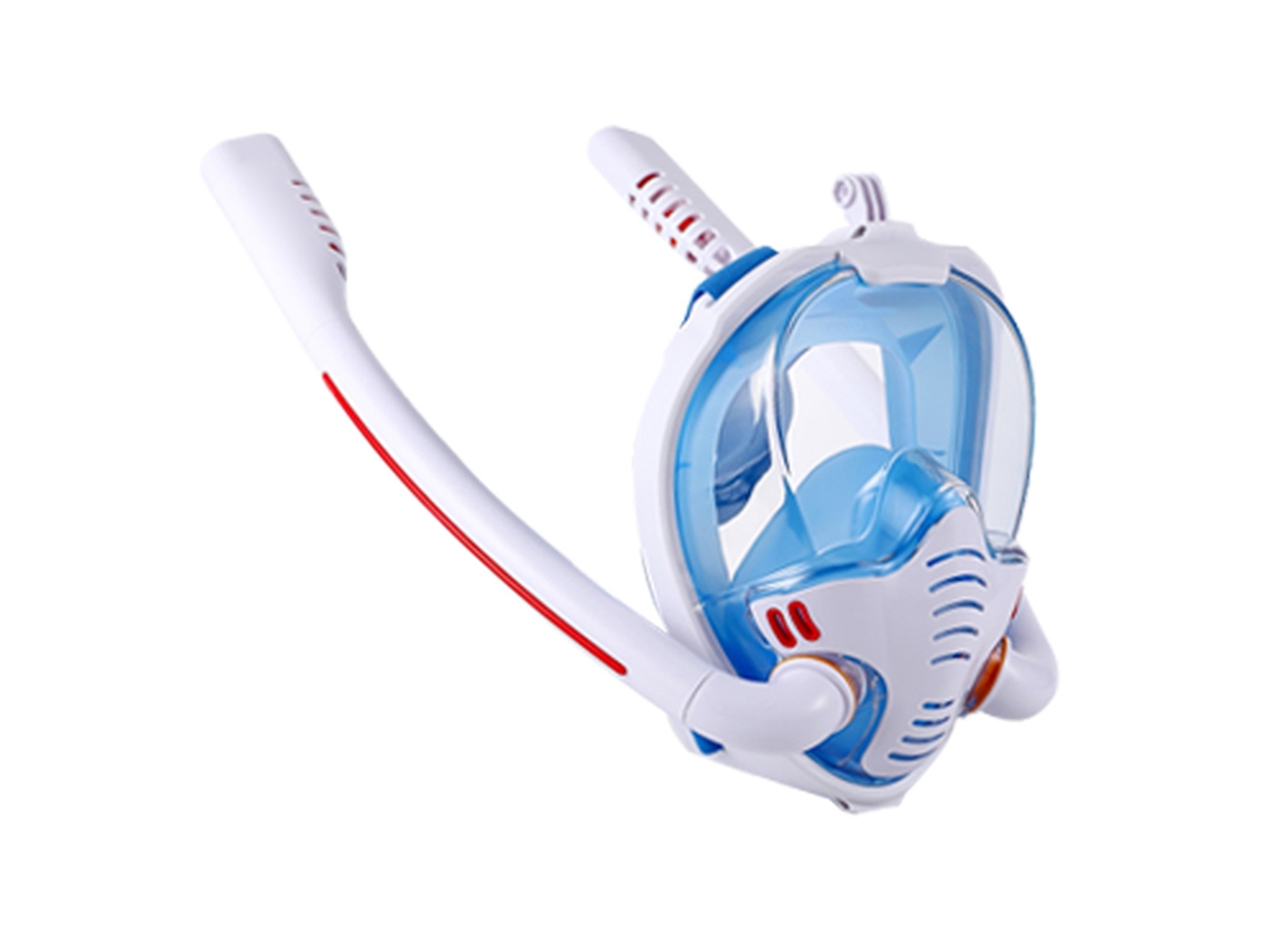 Business máscara de Snorkel Facial Completa com Tubo Dual Anti névoa 180° Visão Larga para Adultos Natação Mergulho