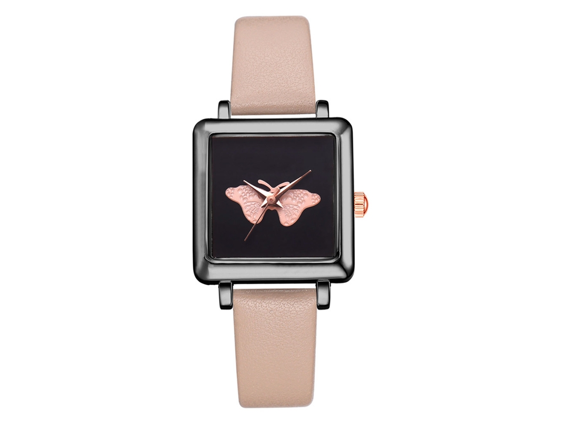 Relógio de Pulso Feminino Lvpai P712 Casual Quartzo com Pulseira Pu Bege