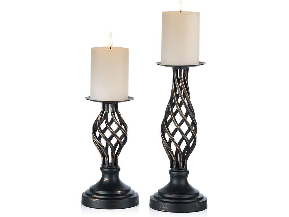 Suporte de vela gótico, decoração de mesa para festas e casamentos, 2 peças | S/MARCA