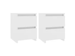 Conjunto de 2 Mesas de Cabeceira VIDAXL Madeira processada (Branco - 30x30x40 cm)