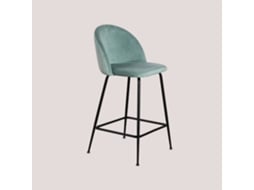 Sklum Pacote De 2 Bancos Altos De Veludo Kana Design Poliéster  Preto↑65 Cmverde Abeto
