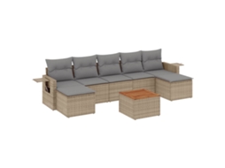 Garden Sofa Set, Garden Sofa Sets Vidaxl Bege Rattan / Vime (n/a)