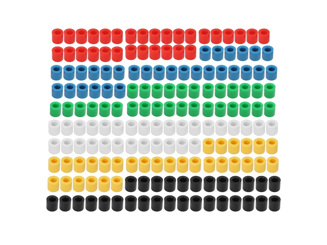 Capa de Botão S/MARCA 180 peças, de plástico ABS, 6 cores, redonda, para protoboard, interruptor tátil