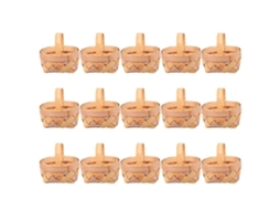 Rebe 15 Cestas Miniaturas de Madeira Tejidas À Mão para Páscoa Crianças Armazenamento Doces Presentes Decoração 6,50x5,00x3,50cm