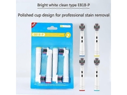 Conjunto De 4 Cabeças De Escova De Dentes Elétrica Oral-b Para Substituição, Garantindo Higiene E Limpeza.