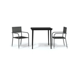 Garden Dining Set, Garden Dining Sets Vidaxl Cinzeto Rattan / Vime (mesa Com 80 Cm De Comprimento)