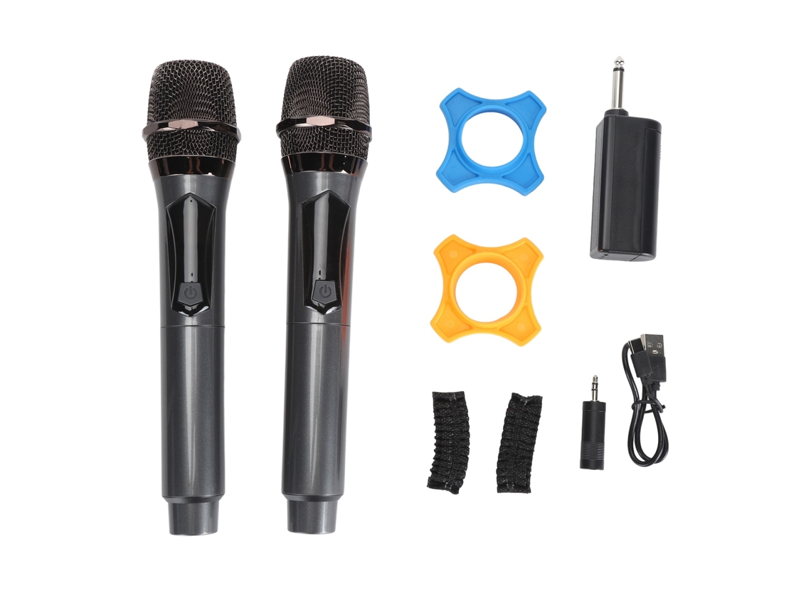 2pcs Microfone Sem Fio Dinâmico Com Tela Led Microfone Handheld Para Ktv Em Casa Palco