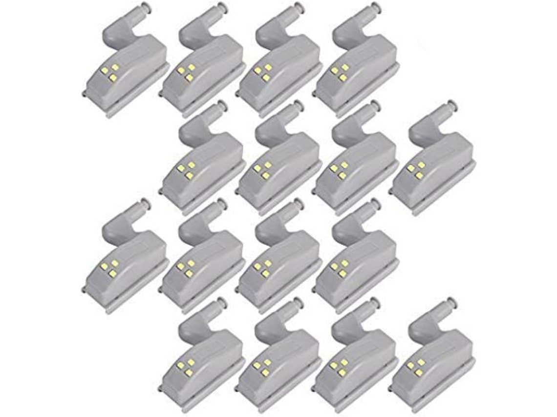 Conjunto de 16 Luzes Led com Sensor de Movimento para Dobradiças Armários, Ideais para Sala de Estar, Quarto, Guarda BRILVIBERA