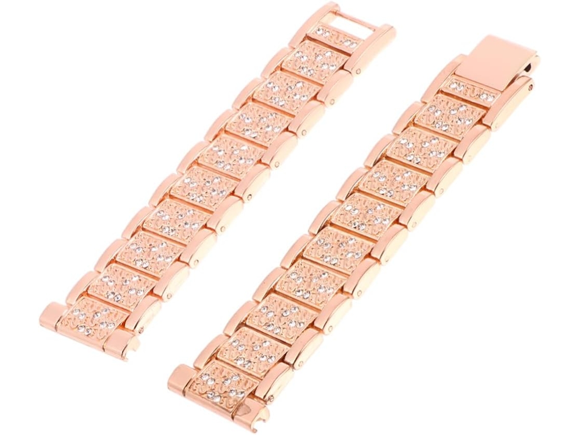 Pulseira De Aço Com Strass, Compatível Smartwatch Fitbit. Acessório