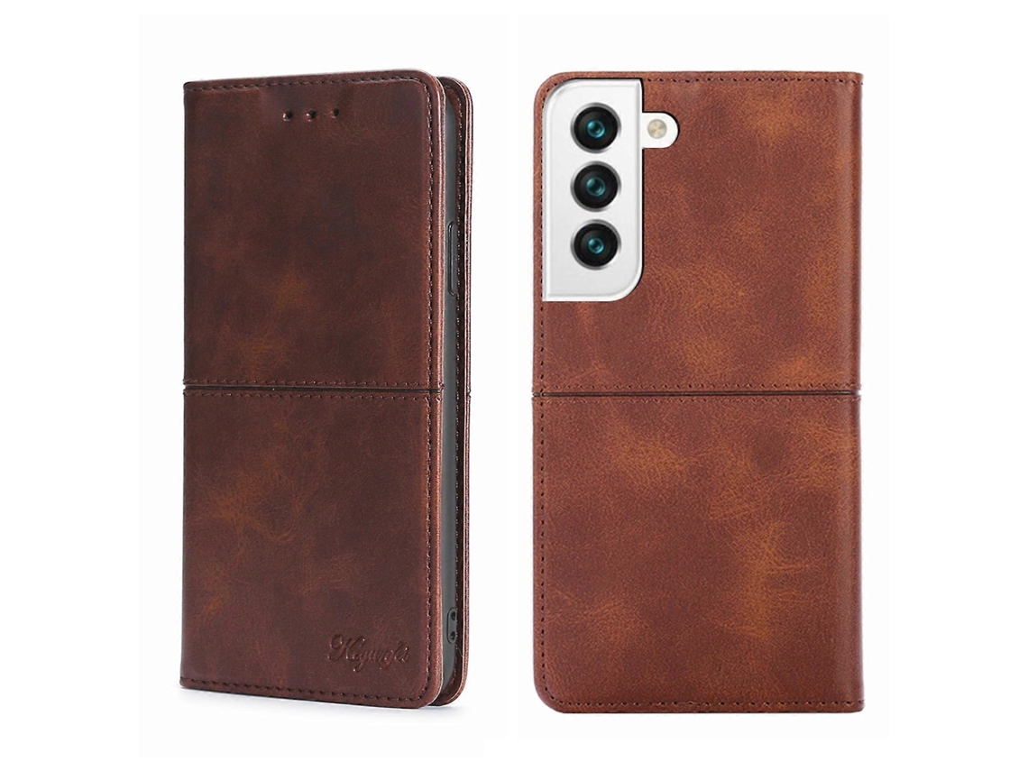 Capa De Couro Com Textura De Vaca Magnética Horizontal Para Samsung Galaxy S21 Fe