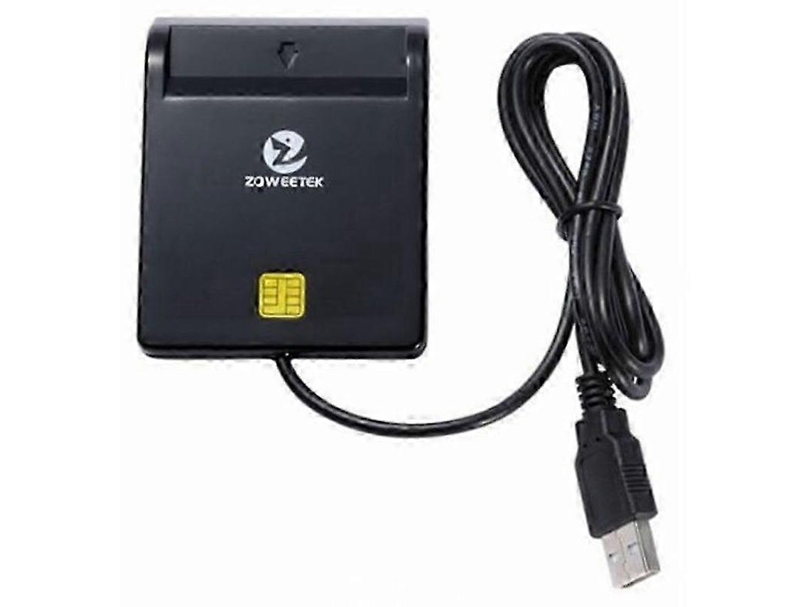 Leitor De Cartão Inteligente Usb Emv Zoweetek 12026 Para Sim/atm/ic/id Com Adaptador De Cartão De Memória