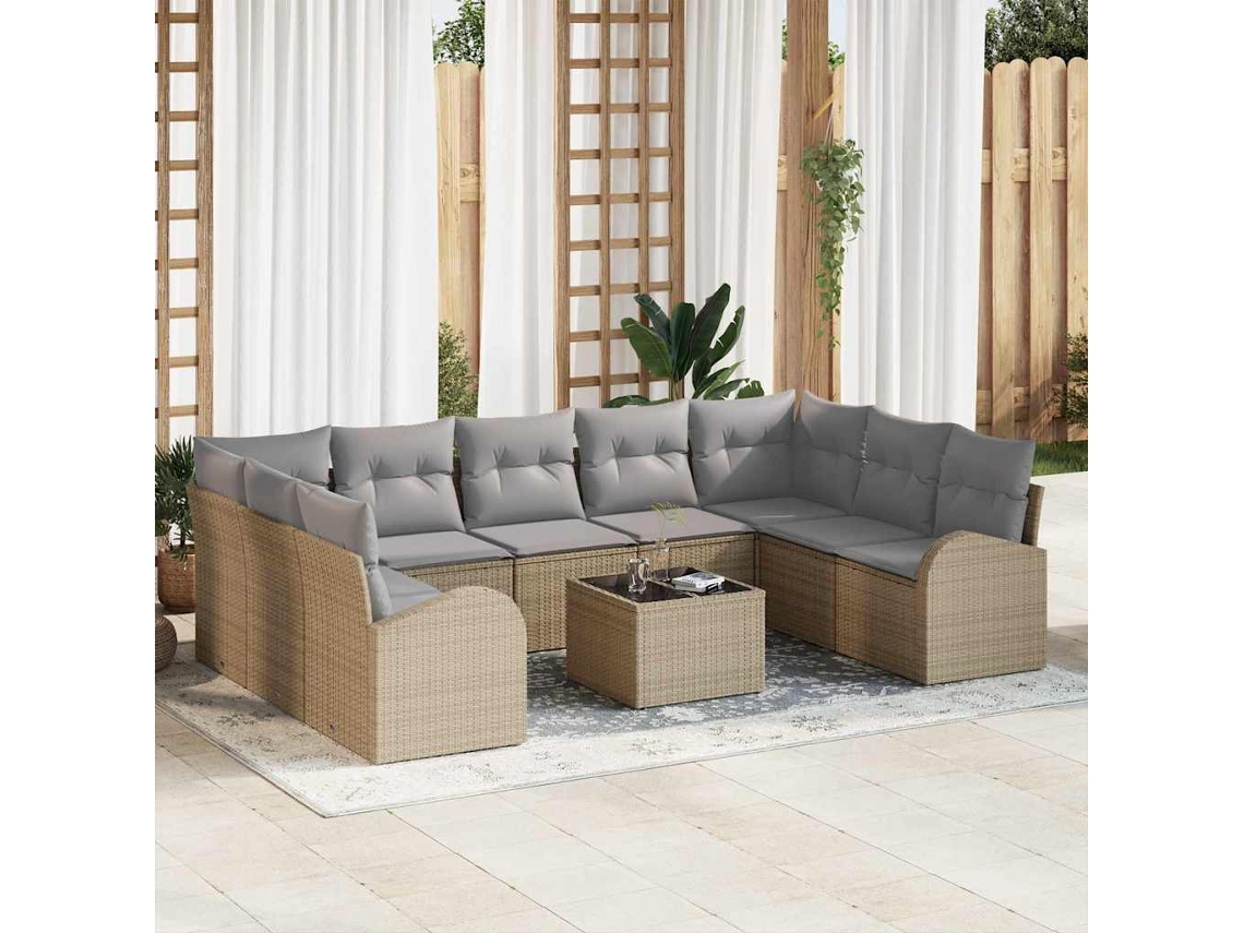 Vidaxl Conjunto De Sofás 10 Unid. Bege
