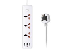 Régua De Energia 6 Em 1 Com 3 Tomadas Ca, 3 Portas Usb E Protetor Contra Surtos. Olysi Shop