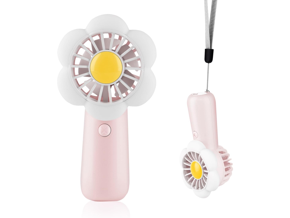 Mini Ventilador Portátil De Mão Fofo E Recarregável, 3 Velocidades De Vento, Usb, Design Fofo, Ventilador De Bolso Silencioso